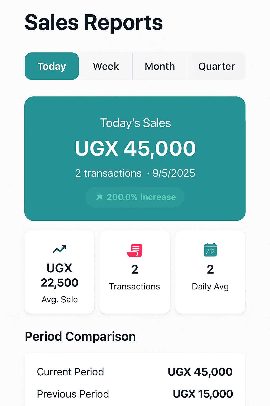 SimuPOS app interface